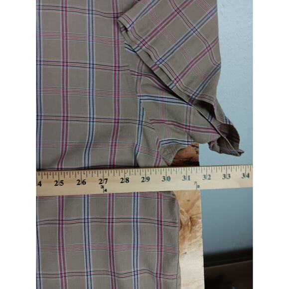 Falcon Bay Vintage Western Shirt Men's 4XL Tan Plaid Pearl Snap Rockabilly Rodeo - Picture 8 of 10